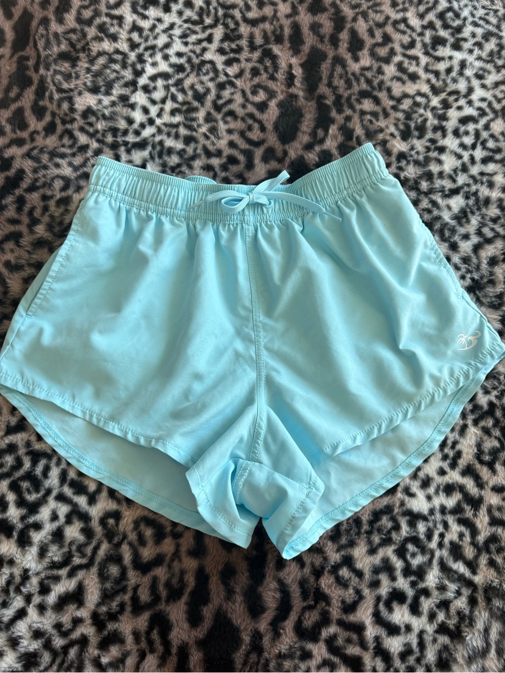 Light Blue Women's Athletic Shorts with Inner Liner